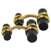 Tiffany & Co. Gold and Double Baton Onyx Cufflinks